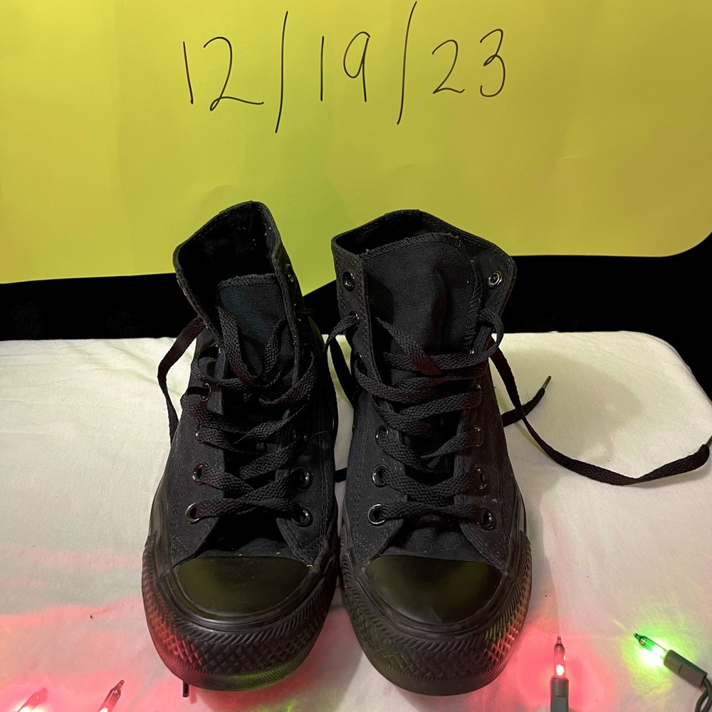 High top all black converse